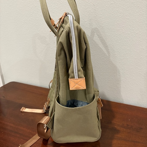 himawari Large Backpack With USB Charging Port - Olive Green - Picture 5 of 11